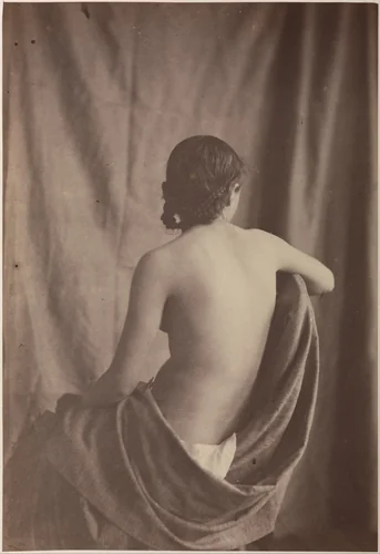 [Seated Female Nude] by Eugène Durieu, photograph, 1853-1854