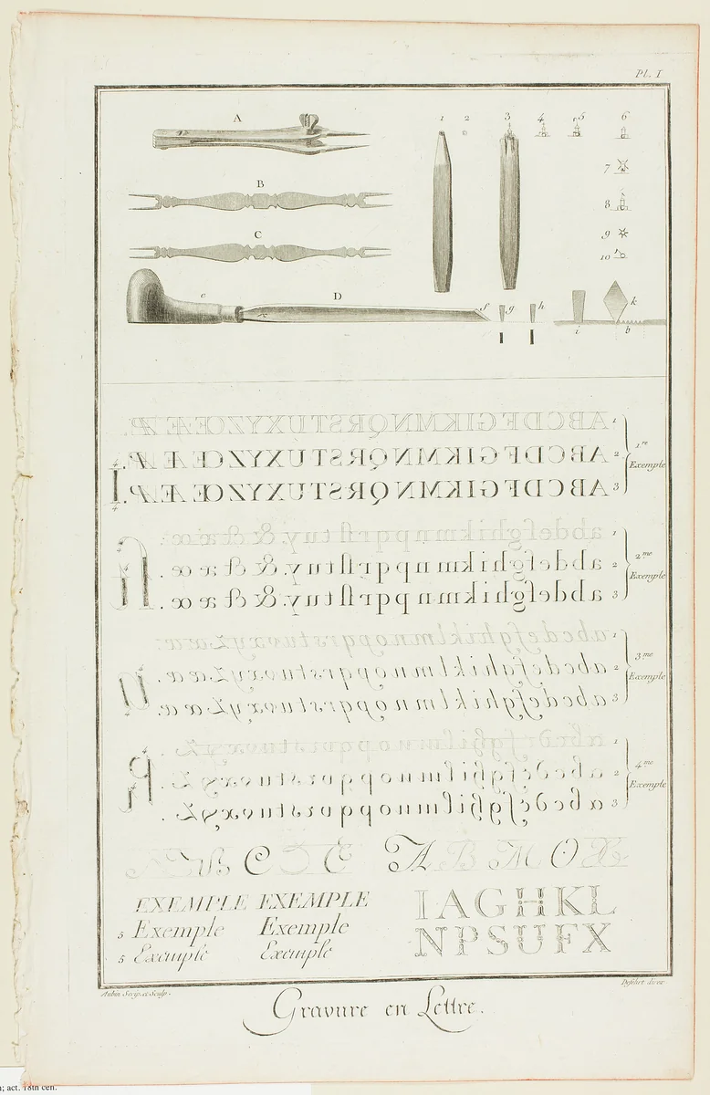 Letter Engraving by Aubin, print, 1762-1777