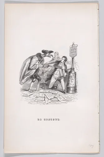The Censor, from "The Complete Works of Béranger" by J. J. Grandville, print, 1836