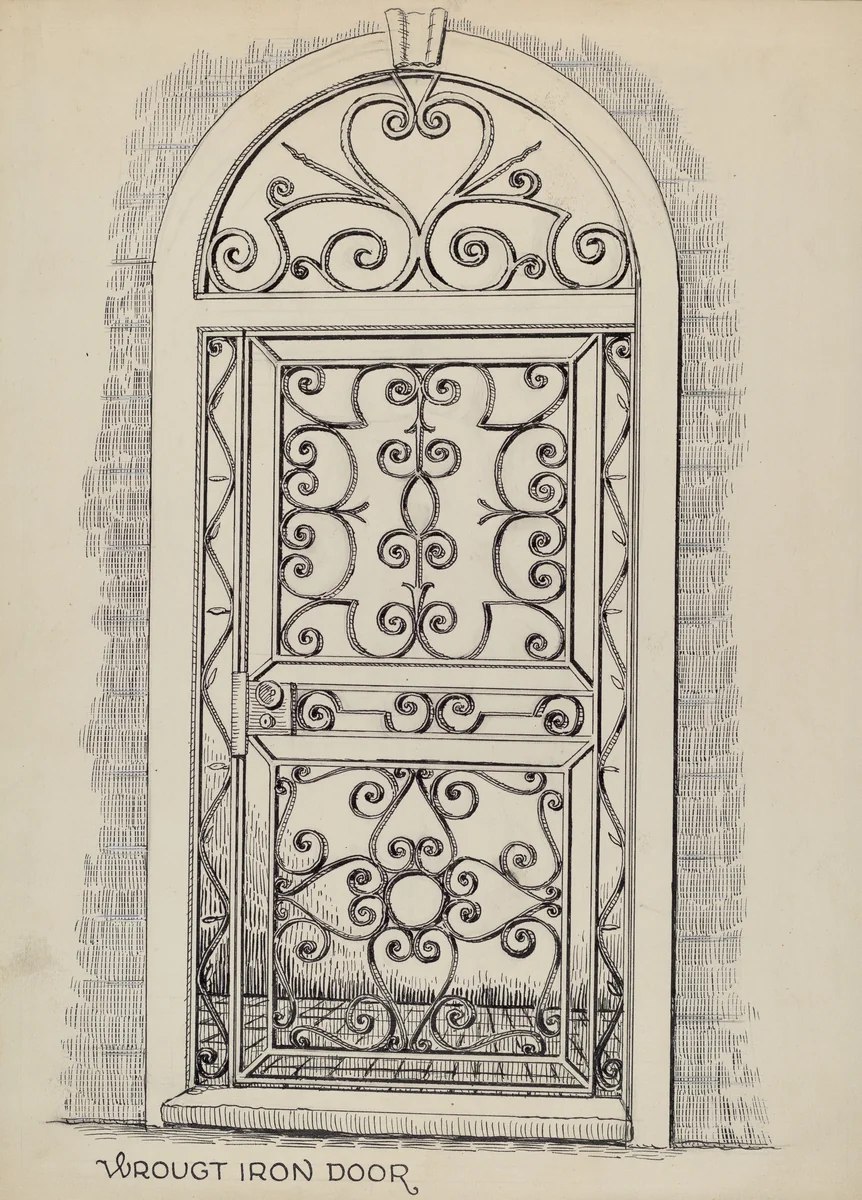 Wrought Iron Door by Al Curry, index of american design, 1936