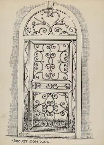 Wrought Iron Door by Al Curry, index of american design, 1936