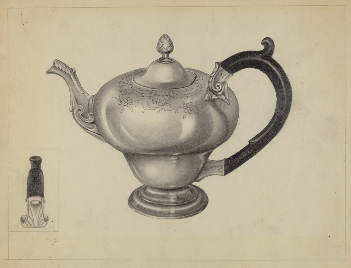 Silver Teapot by Aaron Fastovsky, index of american design, 1936