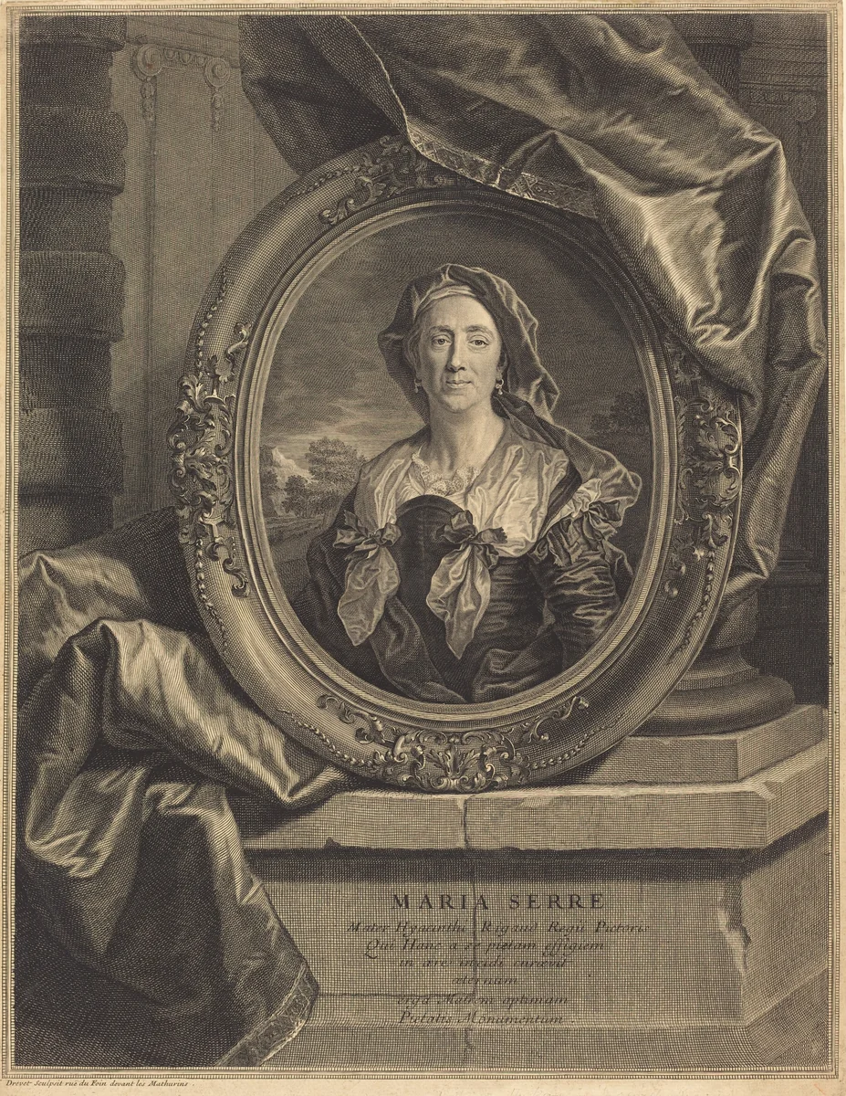 Maria Serre, Mater Hyacinth Rigaud by Pierre Drevet; Hyacinthe Rigaud, print, 1703