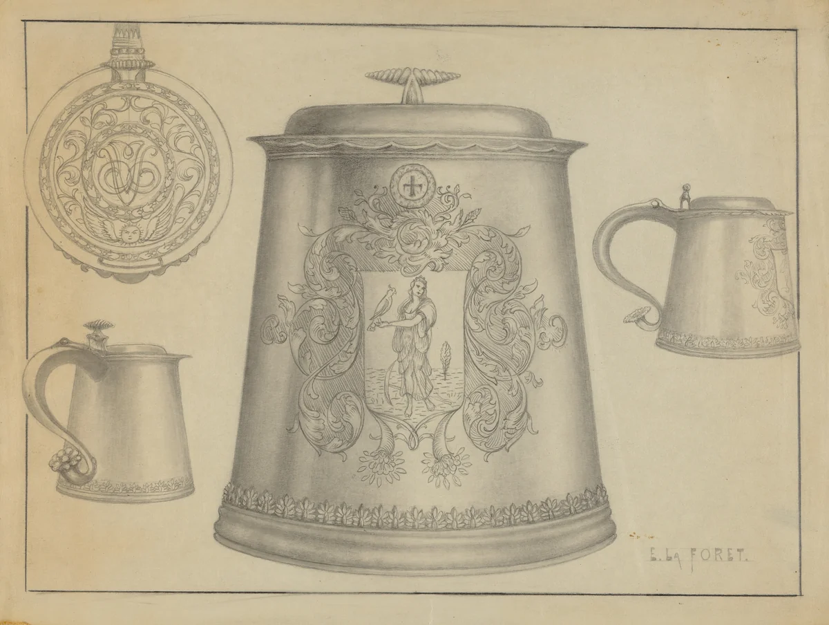 Silver Tankard by Eugene La Foret, index of american design, 1936