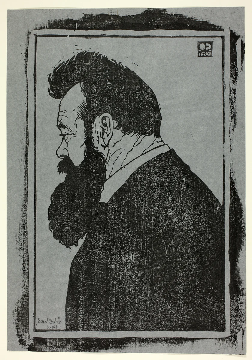 F. Hodler by Emil Orlik, print, 1904