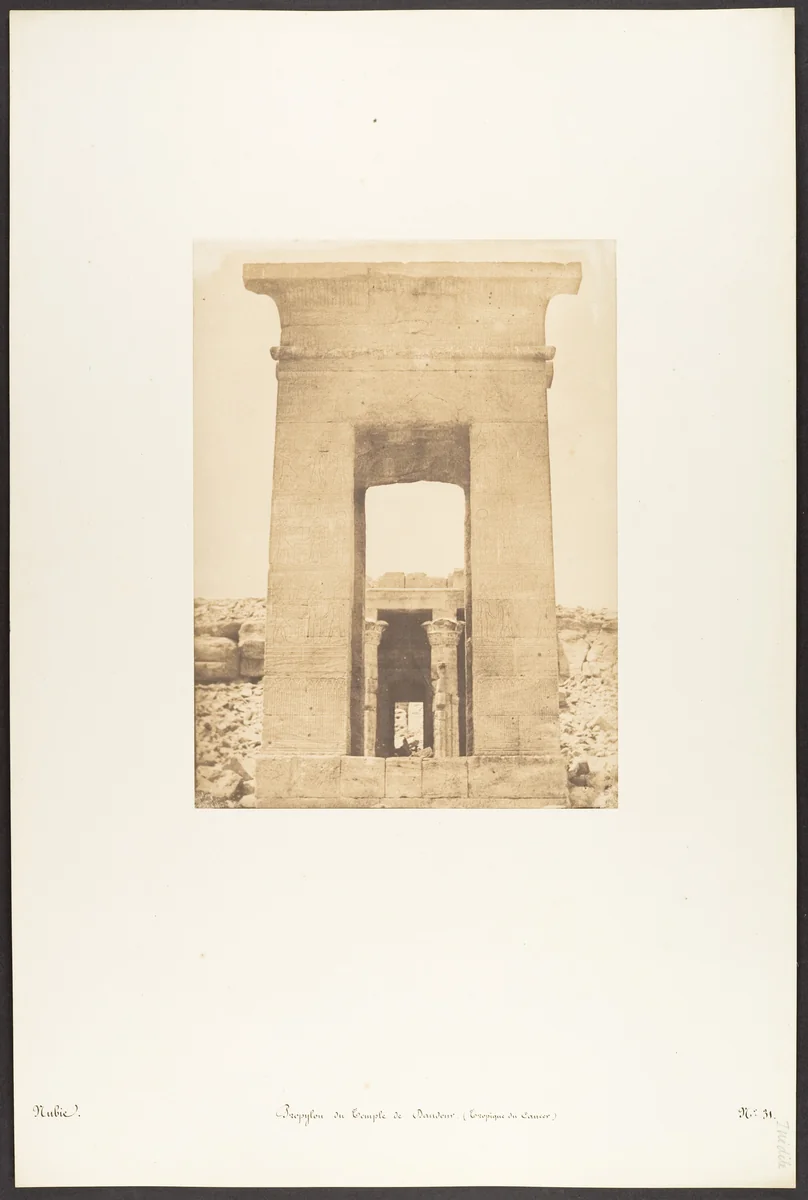Propylon du Temple de Dandour (Tropique du Cancer) by Maxime Du Camp, photograph, 1850