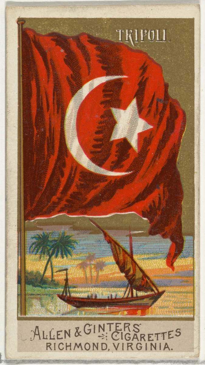 Tripoli, from Flags of All Nations, Series 2 (N10) for Allen & Ginter Cigarettes Brands by Allen & Ginter, print, 1890