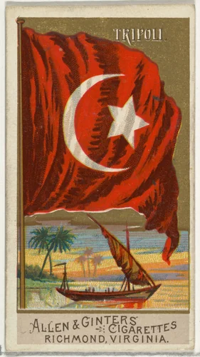 Tripoli, from Flags of All Nations, Series 2 (N10) for Allen & Ginter Cigarettes Brands by Allen & Ginter, print, 1890
