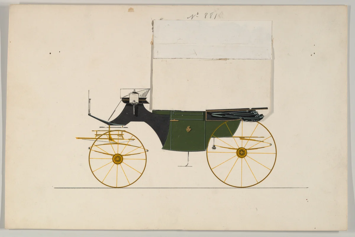 Landaulet #881 by Brewster & Co., drawing, 1850-1870