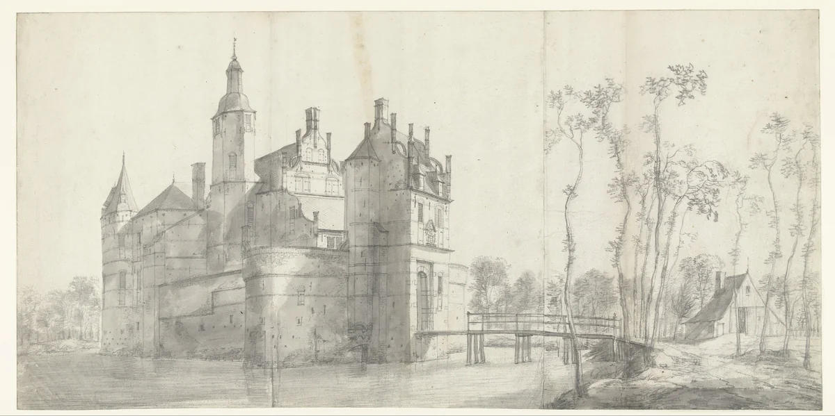 Leeuwenburg bij Twello by Jan Abrahamsz. Beerstraten, drawing, 1632-1666