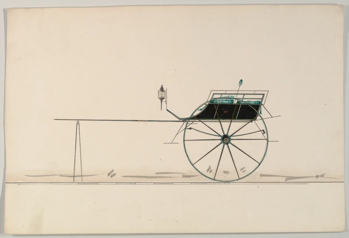 Tandem/Dog Cart (unnumbered) by Brewster & Co., drawing, 1850-1874