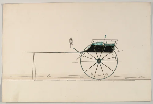 Tandem/Dog Cart (unnumbered) by Brewster & Co., drawing, 1850-1874