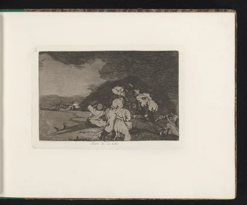 Soldaten knielen bij gevallen kameraden by Francisco de Goya, book, 1810-1820