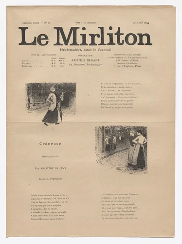 Le Mirliton, no. 16 by Théophile-Alexandre Steinlen, periodical, 1894