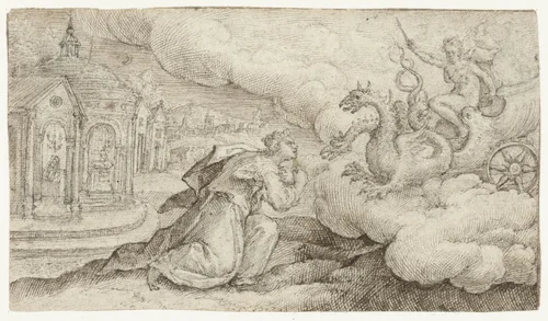 Jason van de dood gered door toverij van Medea by Crispijn van de Passe, drawing, 1575-1602