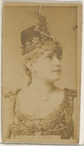 Lillian Russell, from the Actors and Actresses series (N45, Type 8) for Virginia Brights Cigarettes by Allen & Ginter, photograph, 1885-1891