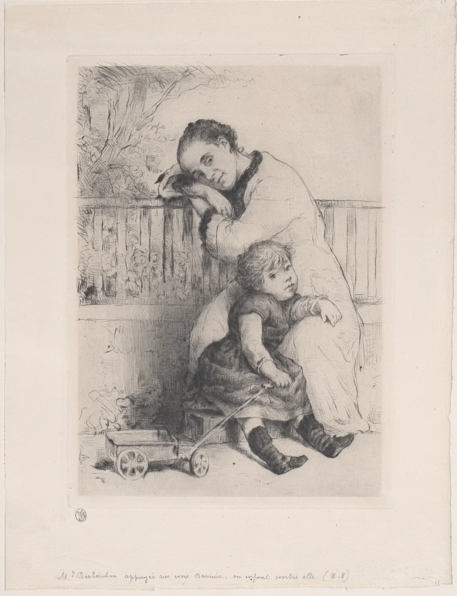 Le Repos de bébé by Marcellin Desboutin, print, 1881