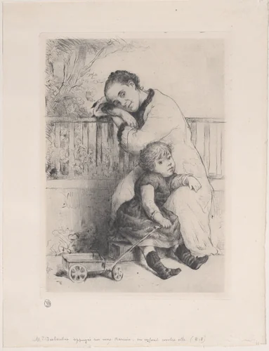 Le Repos de bébé by Marcellin Desboutin, print, 1881