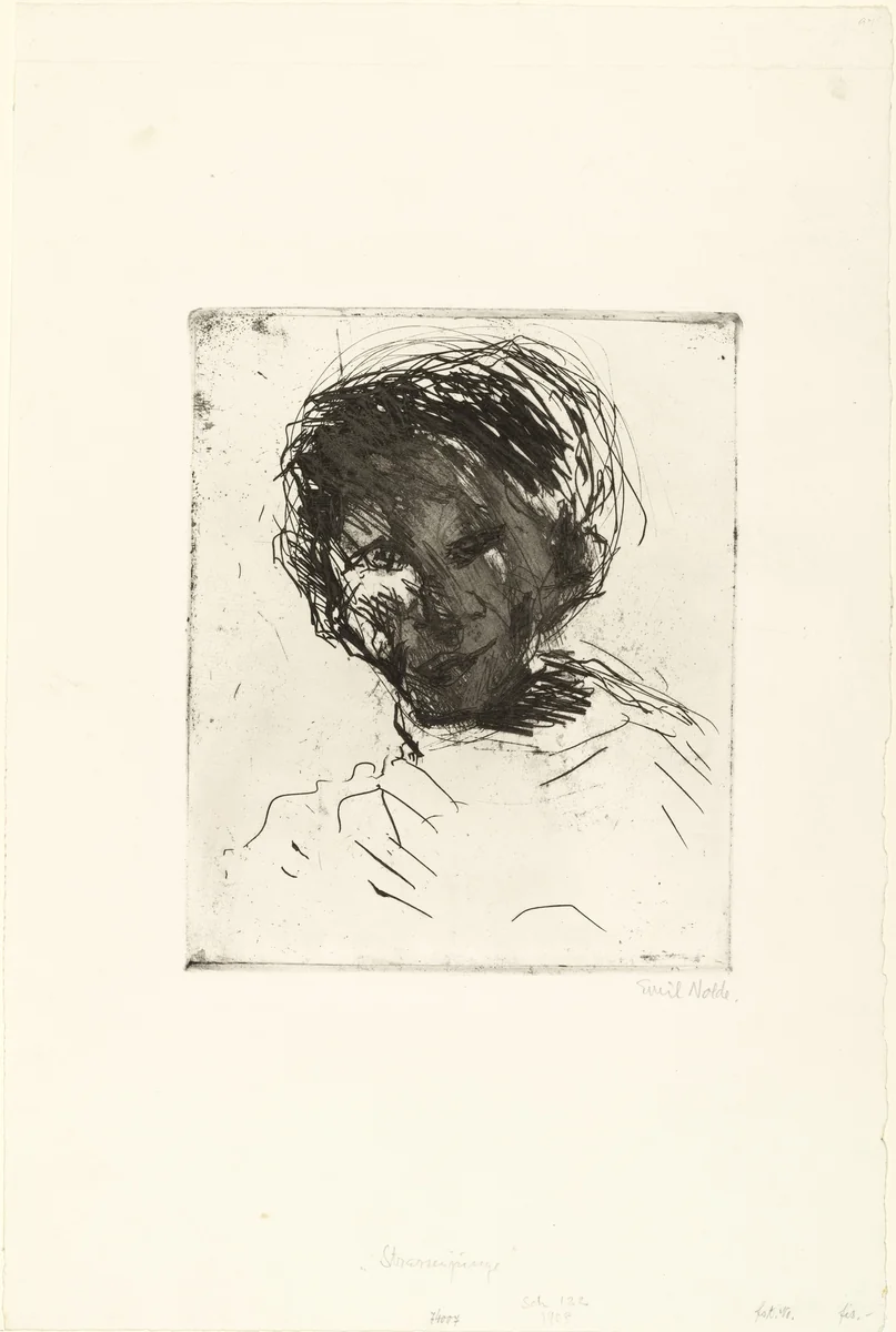 Street Urchin (Strassenjunge) by Emil Nolde, print, 1909