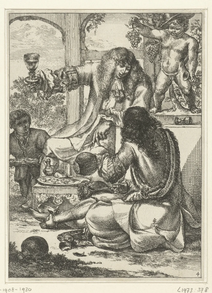 Drinkgelag by Romeyn de Hooghe, print, 1655-1708