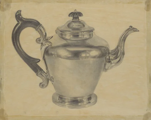 Pewter Teapot by Harry Goodman, index of american design, 1937