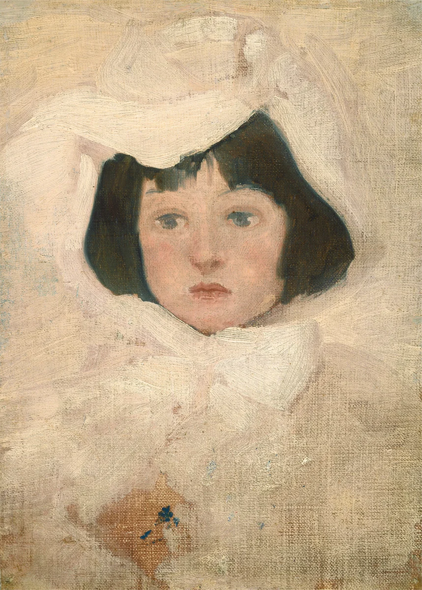 Little Girl in White by American 19th Century; British 19th Century, painting, 1895