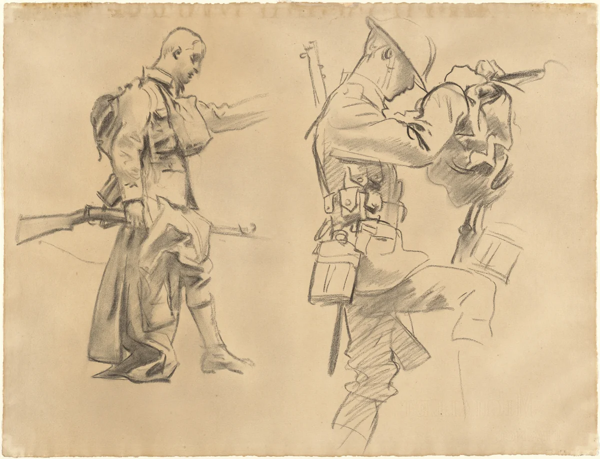 Studies for "Gassed" [recto] by John Singer Sargent, drawing, 1918-1919