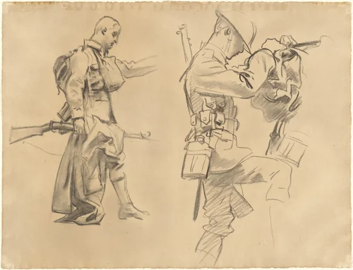 Studies for "Gassed" [recto] by John Singer Sargent, drawing, 1918-1919