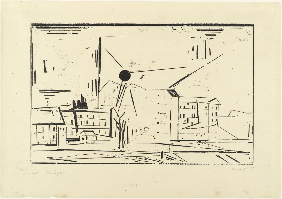 Suburb, 2 (Vorstadt, 2) by Lyonel Feininger, print, 1924
