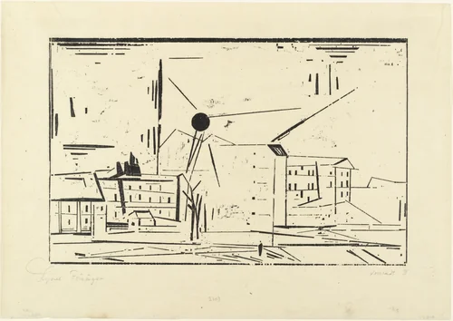 Suburb, 2 (Vorstadt, 2) by Lyonel Feininger, print, 1924