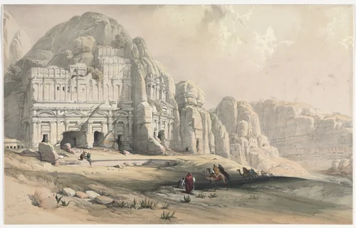 Petra, Eastern End of the Valley by David Roberts, print, 1839