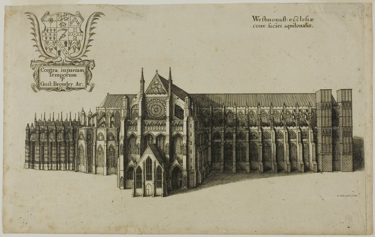 View from the North Westminster Church by Wenceslaus Hollar, print, 1627-1677