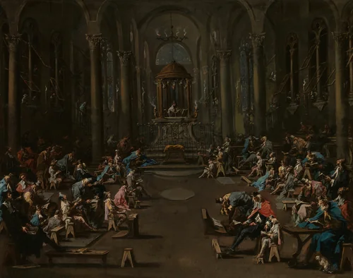 The Synagogue by Alessandro Magnasco, painting, 1725-1735