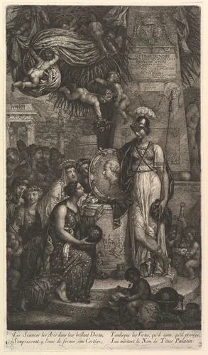 The Arts and Sciences Honoring Their Protector Charles-Theodore, Count Palatine by Joseph Fratrel, print, 1777