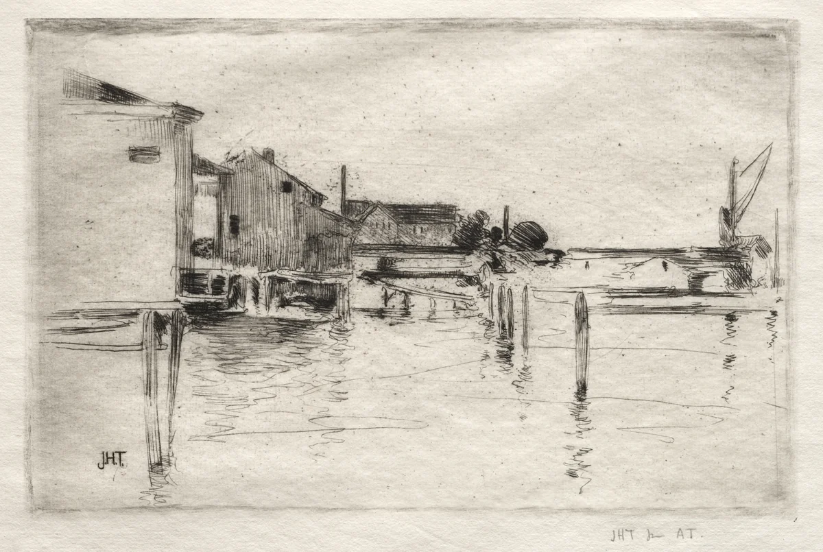 The Dock, Bridgeport, Connecticut by John Henry Twachtman, print, 1884-1894