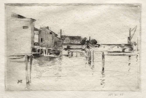 The Dock, Bridgeport, Connecticut by John Henry Twachtman, print, 1884-1894