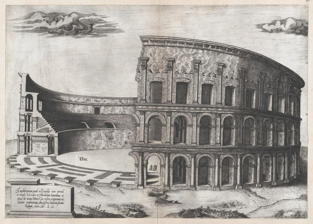 Amphiteathrum Castrense, from "Speculum Romanae Magnificentiae" by anonymous, print, 1560