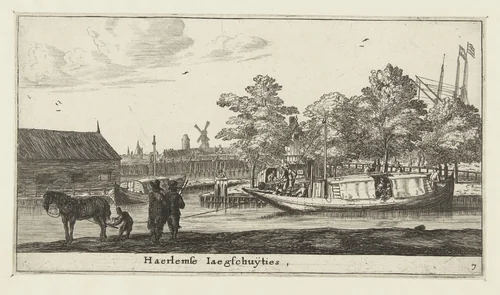 Trekschuit naar Haarlem by Reinier Nooms, print, 1652-1654