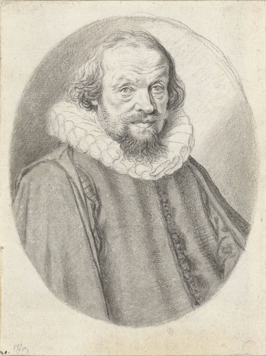 Portret van Peter Meiderlin (Rupertus Meldenius) by Unknown, drawing, 1590-1635