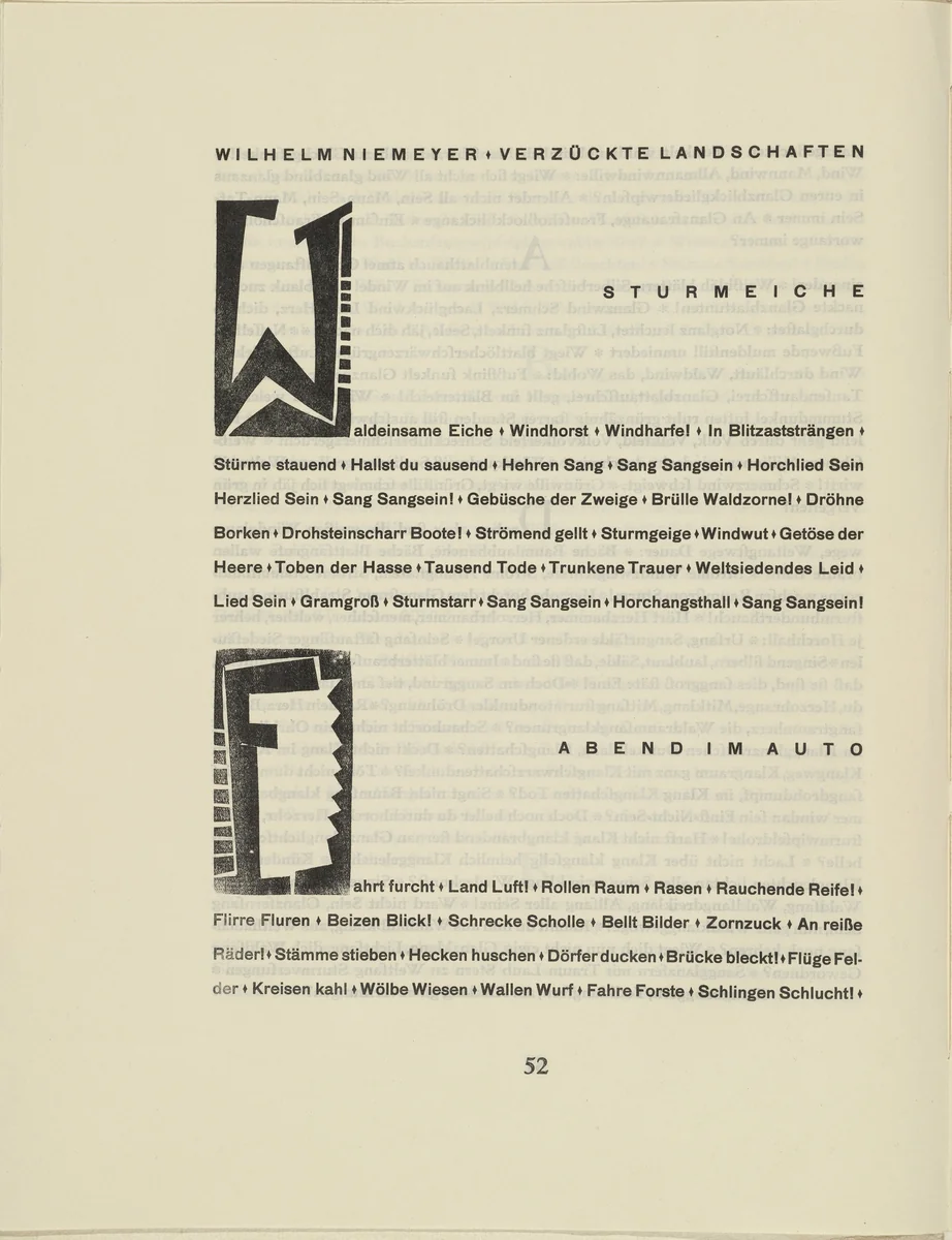 Ornamental initial 'F' from the periodical Kündung, vol. 1, no. 4, 5, 6 (April, May, June 1921) by Karl Schmidt-Rottluff, periodical, 1921