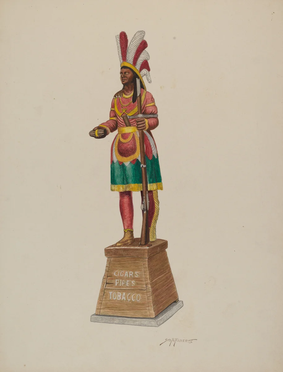 Cigar Store Indian by Sydney Roberts, index of american design, 1941