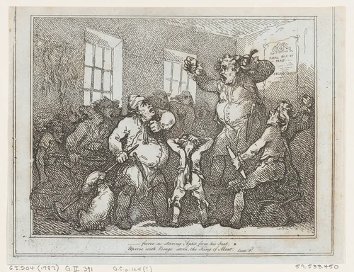 Fierce as staring Ajax from this seat... by Thomas Rowlandson, print, 1787