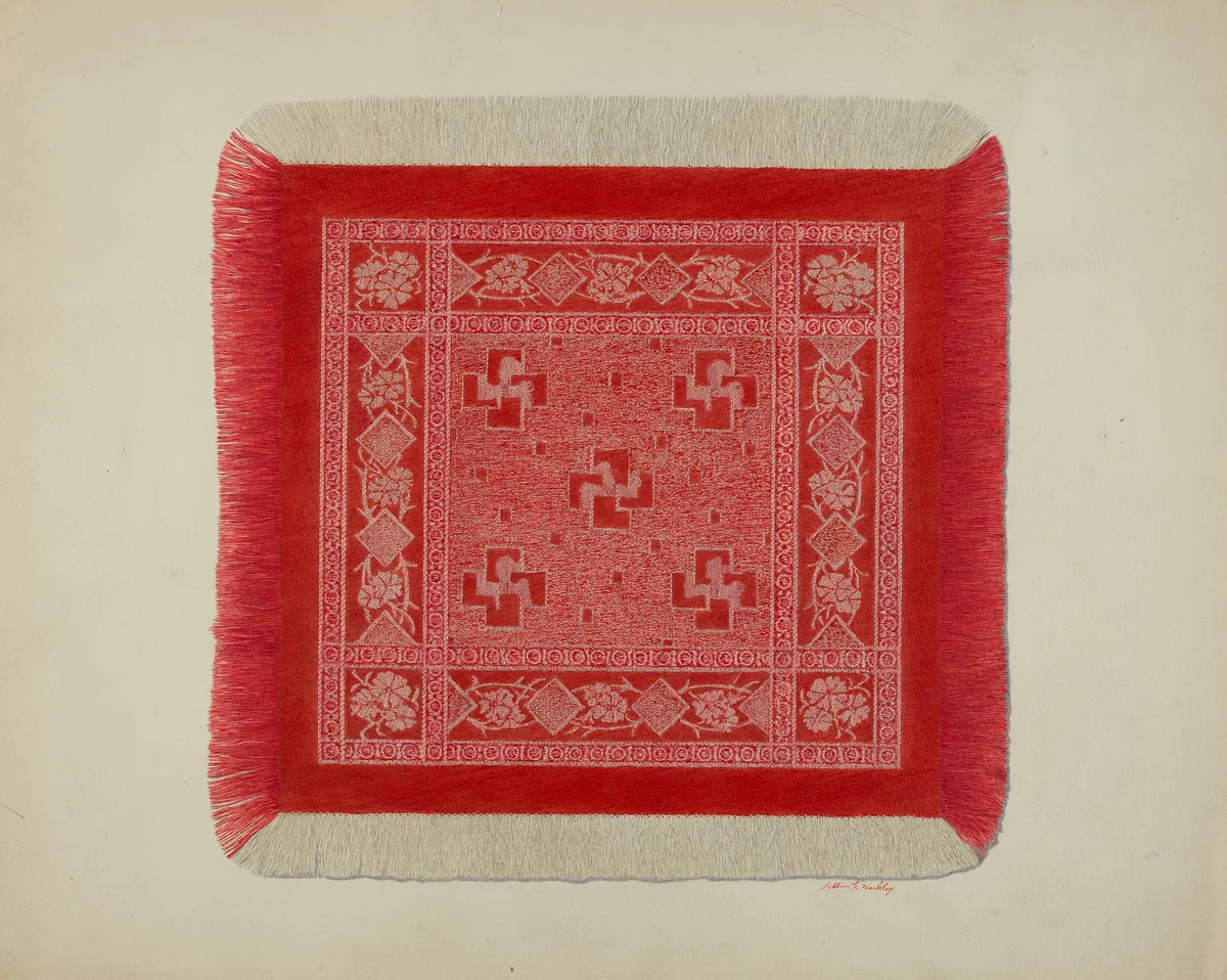 Red and White Napkin by Arthur G. Merkley, index of american design, 1941