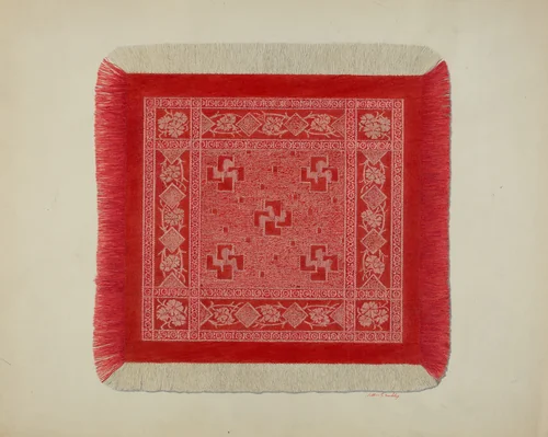 Red and White Napkin by Arthur G. Merkley, index of american design, 1941