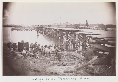 Bridge Across Pamunkey River, near White House by Timothy O'Sullivan, photograph, 1861-1865