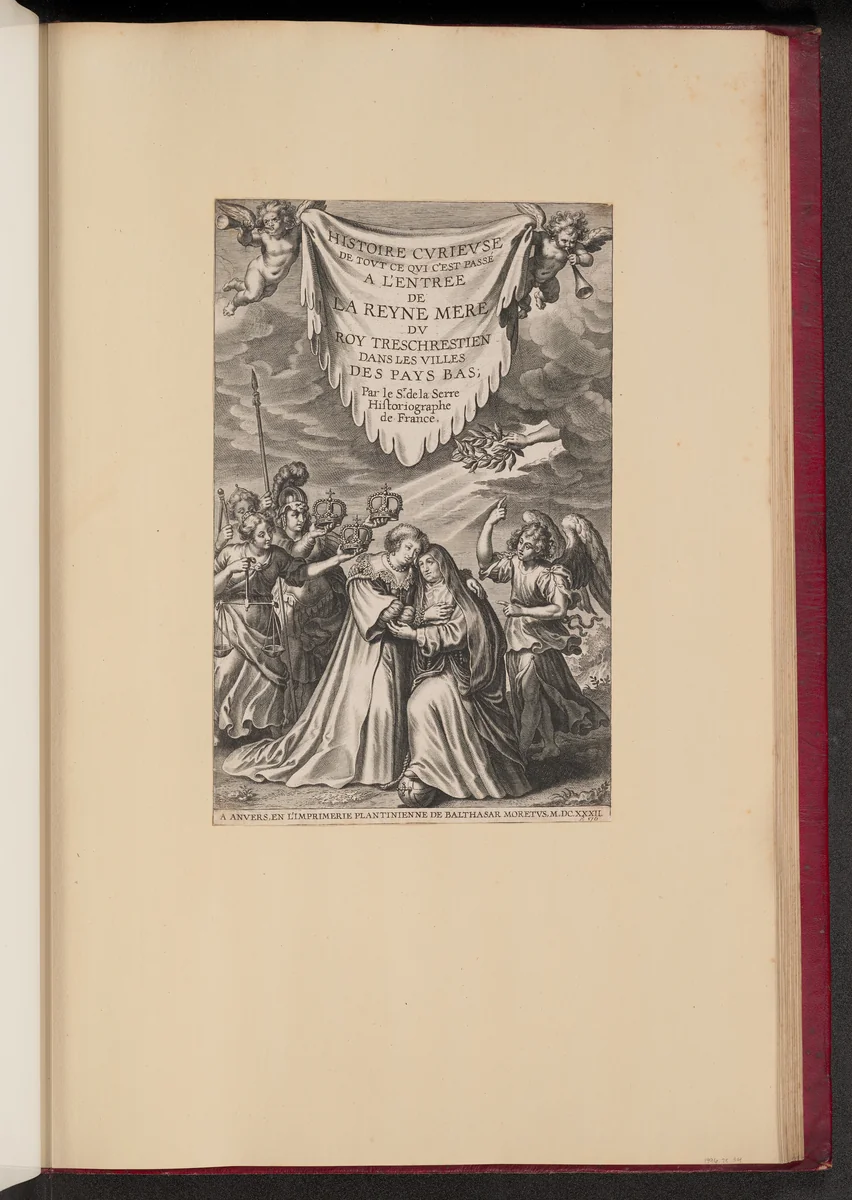 Title Page for Histoire Cvrievse de Tovt Ce Qui C'est Passé a l'Entree de La Reyne Mere dv Roy Treschrestien... by Cornelis Galle
Peter Paul Rubens, print, 1632