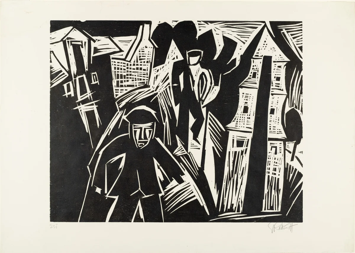 Harbor Street (Hafenstrasse) by Karl Schmidt-Rottluff, print, 1923