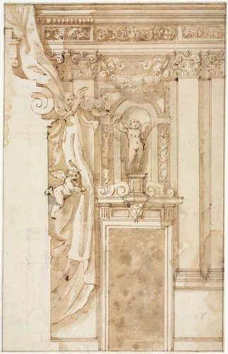 Elevation for Wall Decoration by Unknown, drawing, 1545-1555