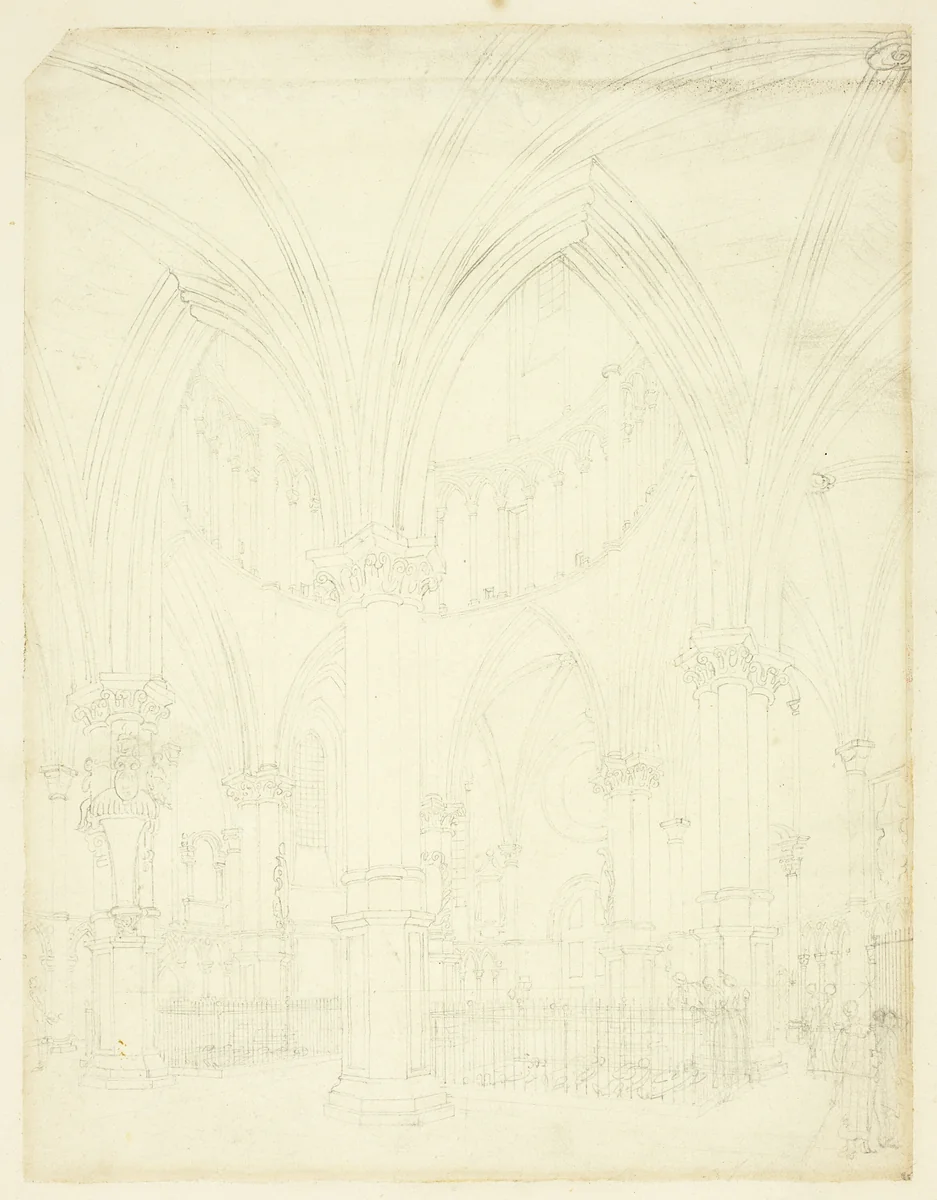Study for Temple Church, from Microcosm of London by Augustus Charles Pugin
Thomas Rowlandson, drawing, 1807-1809