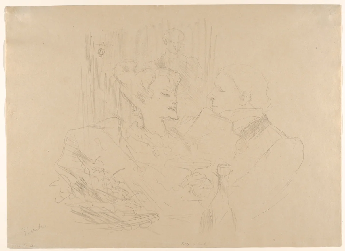 Five O'Clock: Supper in London by Henri de Toulouse-Lautrec, print, 1896